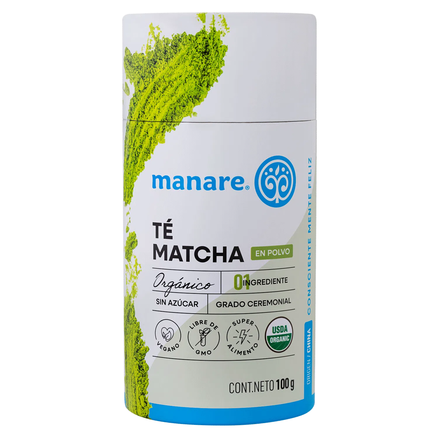 Te Matcha en polvo orgánico, 100 gr, marca Manare