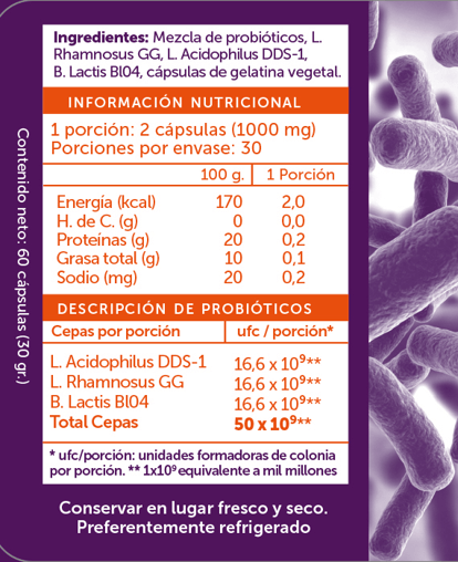 Probiotic Plus Adulto 50 Billones, 60 capsulas, wellplus