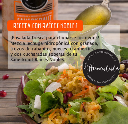 Fermento Sauerkraut Raices Nobles, 640 gr, marca La Fermentista