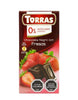 Barra de Chocolate Negro Fresas sin azucar ni gluten, 75 gr, Torras