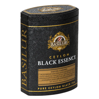 black essence cafe y caramelo te negro en hoja, 100 gr, basilur