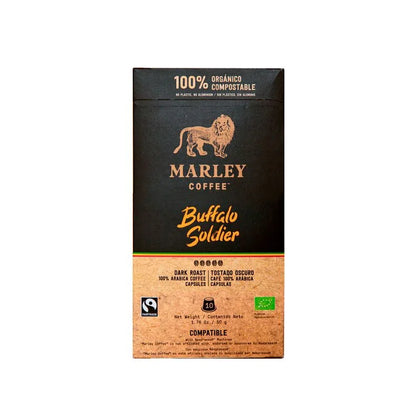 cafe organico en cápsulas buffalo solider, 10 cap, marley coffee