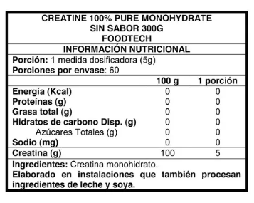 creatine monohydrate, 300 gr, foodtech