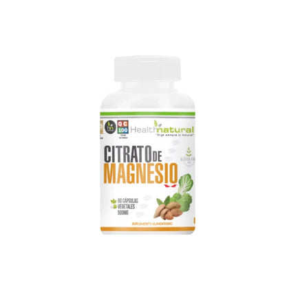 Citrato de Magnesio en capsulas de 500 mg, 60 cap, health natural