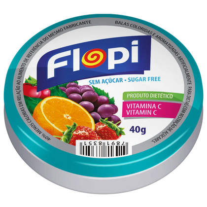 caramelos sin azucar mix de frutas, 40 gr, flopi