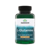 Frasco de L-Glutamina Swanson 500 mg con 100 cápsulas veganas, vista frontal