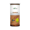 Tarro de canela en polvo Revitta de 200 g con sello vegano, vista frontal