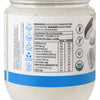 Etiqueta del aceite de coco sin olor Manare 200 ml con ingredientes y tabla nutricional