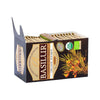 Caja Basilur Organic Rooibos abierta con los sobres de infusión