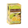 Caja de té negro Basilur Magic Fruits Lemon & Lime de 25 bolsitas, vista en ángulo