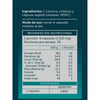 Rótulo con ingredientes e información nutricional de L-Leucina Pure Wellplus