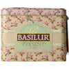 Lata rosada Basilur Present Pink de 100 g, vista frontal