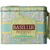 Lata verde agua Basilur Present Green de 100 g, vista frontal