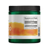 Rótulo trasero con información nutricional de la vitamina C en polvo Swanson
