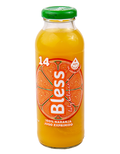 Jugo Prensado Naranja, 300 ml, Bless