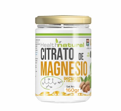 Citrato de Magnesio en polvo, 160 gr, Health Natural