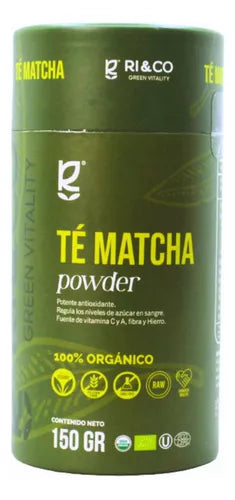 TE MATCHA EN POLVO ORGANICO, 150 GR, RIANDCO