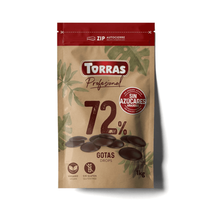 Cobertura de Chocolate 72% Cacao sin azucar, 1 Kl, Torras