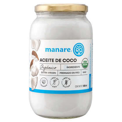 Aceite de Coco orgánico, 1000 ml, marca Manare