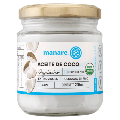 Aceite de Coco orgánico, 200 ml, marca Manare