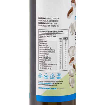 Aceite de Coco Mct Oil, 250 ml, marca Manare