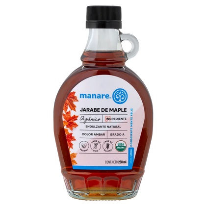 Jarabe de Maple orgánico, 250 ml, marca Manare