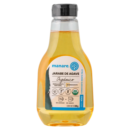 Jarabe de Agave orgánico, 330 gr, marca Manare