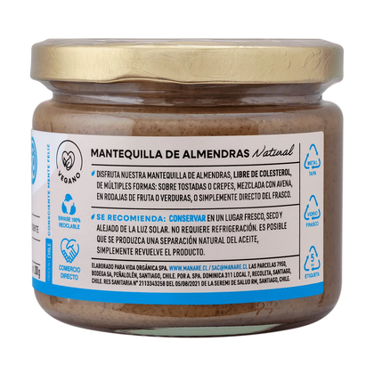 Mantequilla de Almendras, 200 gr, marca Manare