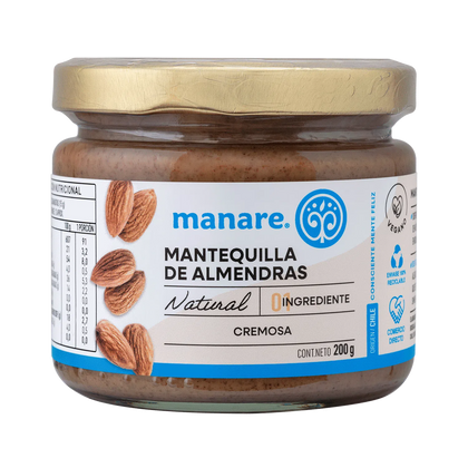 Mantequilla de Almendras, 200 gr, marca Manare