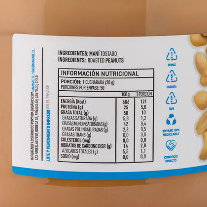 Mantequilla de Mani, 1000 gr, marca Manare