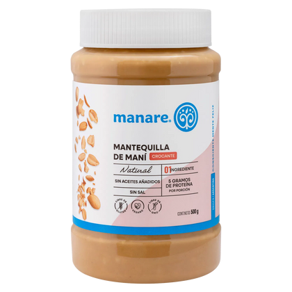 Mantequilla de Mani Crocante, 500 Gr, Manare