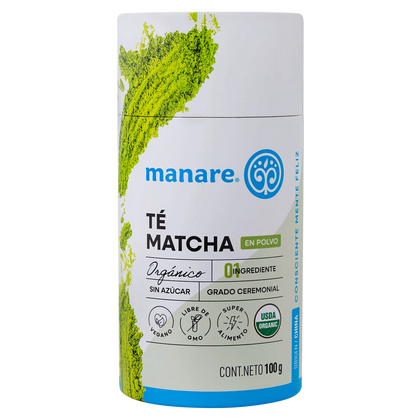 Te Matcha en polvo orgánico, 100 gr, marca Manare