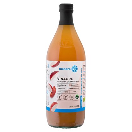 Vinagre de Manzana orgánico, 1000 ml, marca Manare