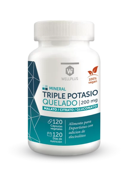 triple potasio quelado 200 mg, 120 cap, wellplus