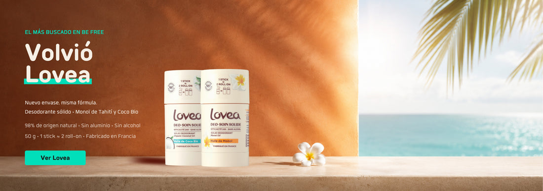 Volvió Lovea: desodorante sólido Monoï de Tahití y Coco Bio, 98% de origen natural y sin aluminio, en Be Free