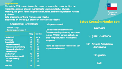 Corazón de Manjar Y Nuez Keto, 1 Uni, Keto Free