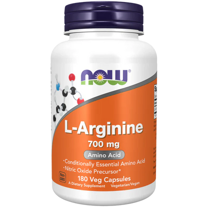 l arginina de 700 mg, 180 cap, now