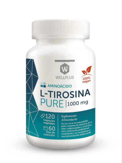 l-tirosina pure, 120 cap, wellplus