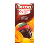 Chocolate Negro 52% con Mango, sin gluten ni azucar, 75 gr, Torras