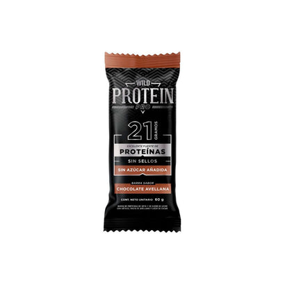 Caja 4 Wild Protein Pro Bar Chocolate Avellana, 4 X 60 gr, Wild Protein