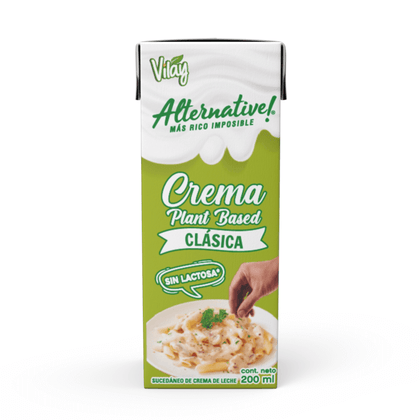 Crema Vegetal sin azúcar, 200 ml, marca Vilay
