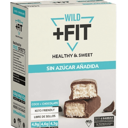 Barrita Wild Fit Coco Chocolate, caja 5 X 35 gr, marca Wild Foods