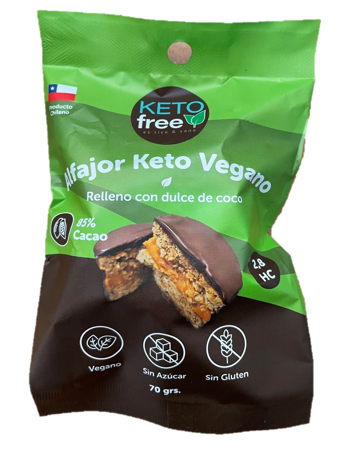 Alfajor Keto Vegano Manjar de Coco, 70 gr, marca Keto Free
