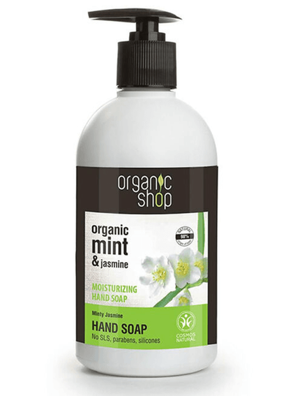 Jabon líquido Menta Jazmin Hidratante, 500 ml, marca Organic Shop