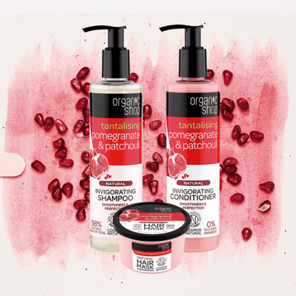 Mascara Capilar Granada y Patchuli, 250 ml, marca Organic Shop