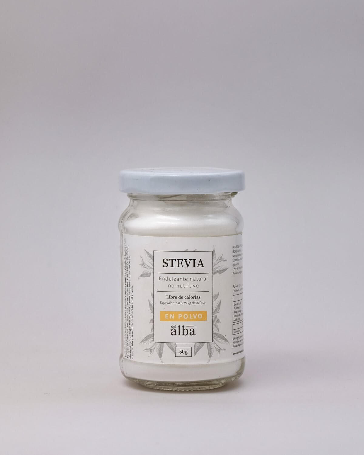 Stevia Premium en polvo, 50 gr, marca Apícola Del Alba