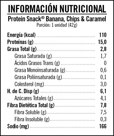 Barrita Protein Snack Banana Chips & Caramel, 42 gr, marca Your Goal