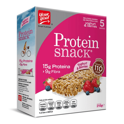 Barrita Protein Snack Yoghurt & Berries, caja 5 X 42 gr, marca Your Goal