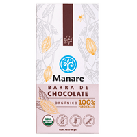 Barra de Cacao orgánico100%, 100 gr, marca Manare