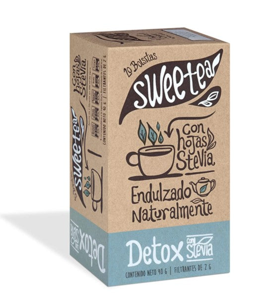 Infusion Detox con stevia, 40 gr, marca Sweetea